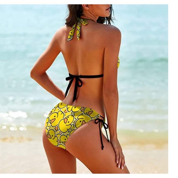 Tantalizing Rubber Duck Pattern Two Piece Swimsuit - Picture 2 of 7